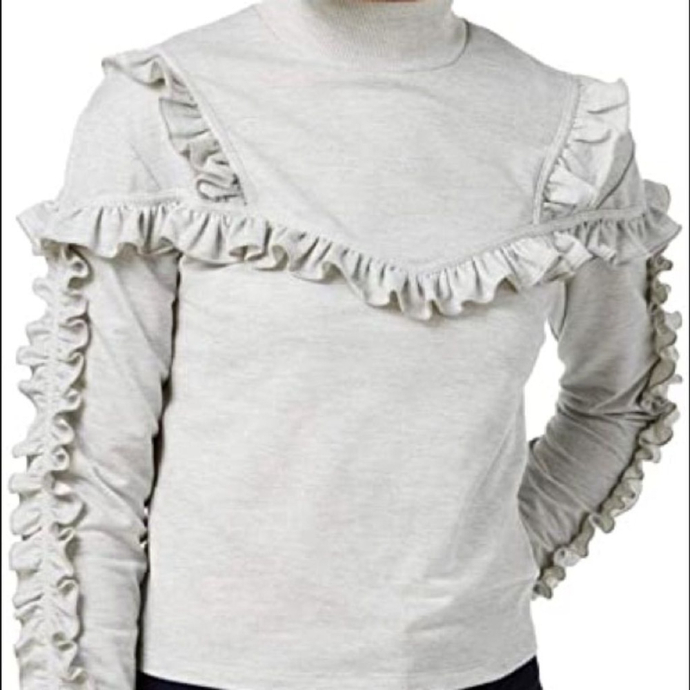 NWT Buffalo Ripley Ruffled Mock-Neck Top - Picture 2 of 2